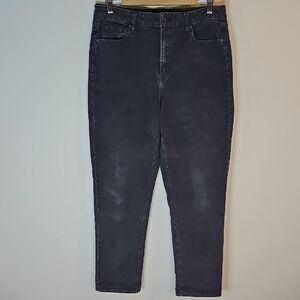 American Eagle Stretch Size 12 Corderoy Mom Straight Leg Jeans - Dark Gray